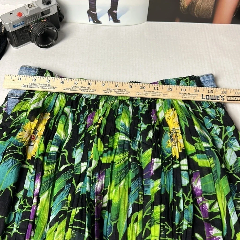 Vintage 90s Patchwork Floral Maxi Skirt | Wearable Art Dopamine Boho - Picture 6 of 7